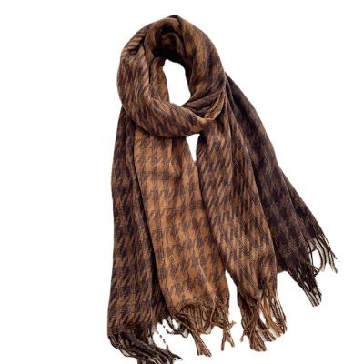 China Winter Cashmere Soft Feeling Soft Long Tassel Bird Plaid Soft Scarves Brand New Thousand Scarves Women Soft Feeling for sale