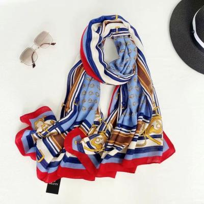 China Long Sale Multicolor Splice High Quality Good Fashion Printed Viscous Scarf Cotton And Canvas Scarf Shawls for sale