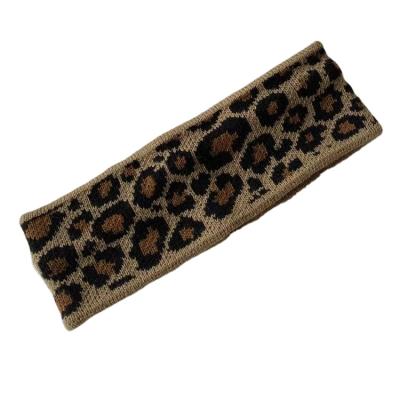 China Designer Popular Elastic Leopard Headbands Wide Turban Hair Band Yoga Sports Head Wraps For Women And Girls for sale