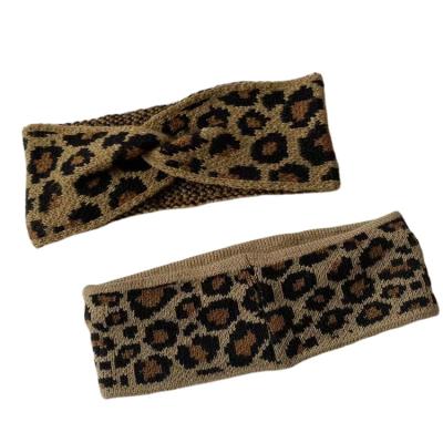 China Designer Popular Elastic Leopard Headbands Wide Turban Hair Band Yoga Sports Head Wraps For Women And Girls for sale