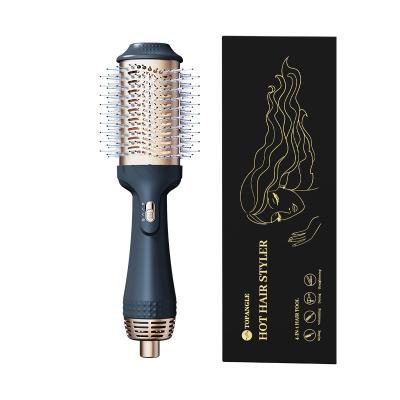 China New Ionic Hair Dryer Blow Out Professional Hair Fan Brush Hair Dryer Rotating Hot Air Comb Curling Iron Styler for sale