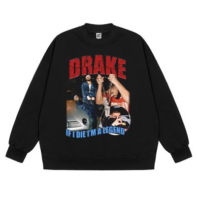 China Anti-wrinkle Hip Hop Rap Printed Loose Round Neck Sweatshirt Hip Hop Character Tape Printed Hoodie for sale