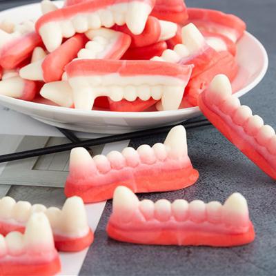 China Wholesale Custom Wholesale Custom Teeth Shape Soft Candy Halloween Candy Children's Candy Snack Lollipop for sale