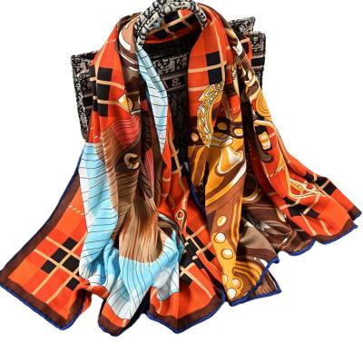 China Autumn New Fashion Velvet Print Designer Square Scarf Style Silk Square Scarf for sale