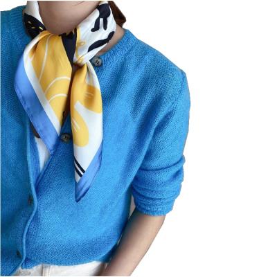 China Wholesale Custom Print Women's Silk Scarf Fashion Satin Square Spring Digital Scarf or Square Custom for sale