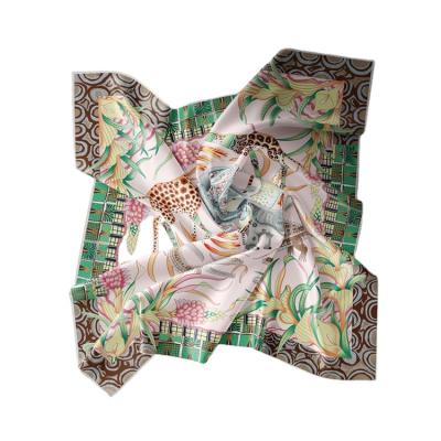 China Square new popular 53*53cm scarf silk professional custom made silk bandana square bandana for sale