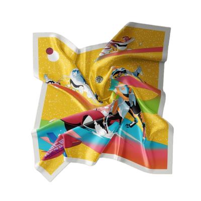 China Wholesale Custom Silk Square Scarf 53cm Spring Square And Fall Satin Small Square Scarf for sale