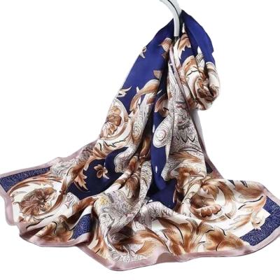 China Wholesale Hot Sale 90*180 Long Wrap Beach Scarf Women's Designer Printed Inspired Silk Scarf for sale