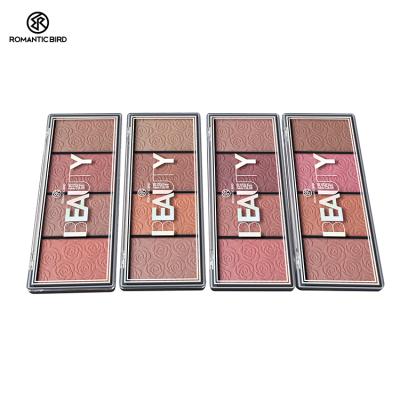 China Hot Bird Waterproof Romantic OEM ODM Blush 4 Kinds of Private Label Cream Rose Petal Blush Color Makeup Palette for sale