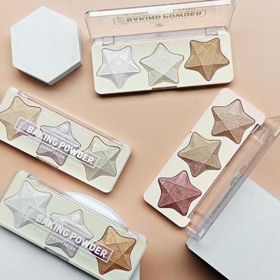 China Shimmer Bird Romantic Wholesale Brightener Repair Powder Palette Bronzer Private Label Cosmetics Highlighter Bar Contouring Silky Texture for sale