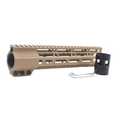 China Sling On M-lok Handguard Aplus Sling On TAN / M-LOK Flat Dark Earth 10 Inch Tactical Handguard For AR15 M4 M16 With Steel Barrel Nut Fits .223/5.56 Rifle for sale