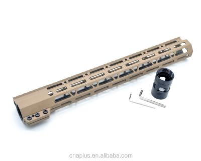 China Sling On M-lok Handguard Sling On TAN/Dark Land Tactical Handguard 15 Inches M-LOK For AR15 M4 M16 With Steel Barrel Nut Fits .223/5.56 Rifle for sale