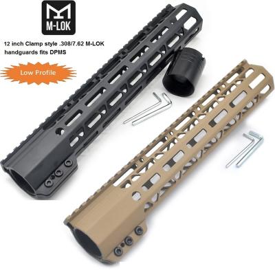 China M-LOK Cutouts Aplus Flange Style Low Profile Black/FDE 12 Inch .308/7.62 M-LOK Rail System Optional Ultra Thin Free Float Handguard Fits DPMS for sale