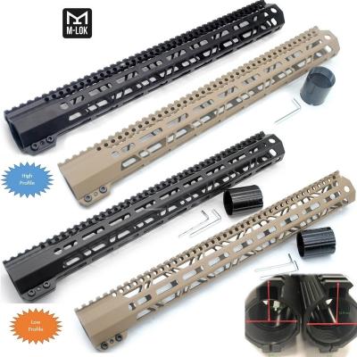 China 6061-T6 Aluminum Amore Than 17 Inches Hold Down Profile Black/FDE .308/7.62 Optional Free Float M-LOK Handguard Ultra Thin Rail System Fits DPMS for sale