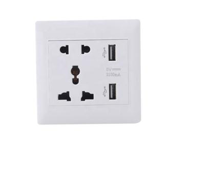 China High Quality Modern Design USB Wall Outlet PC Flame Retardant Material Residential Universal Wall Power Socket for sale