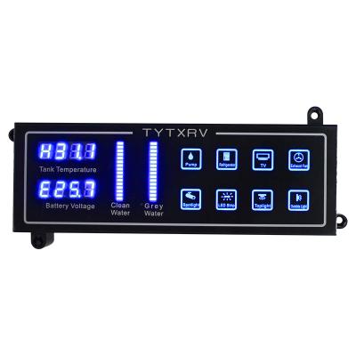 China HEYRV ON-OFF Customized Blue 12V Light Touch Touch Screen Panel With Level Sensors And Relay RV Caravan Motorhome Control Panel for sale