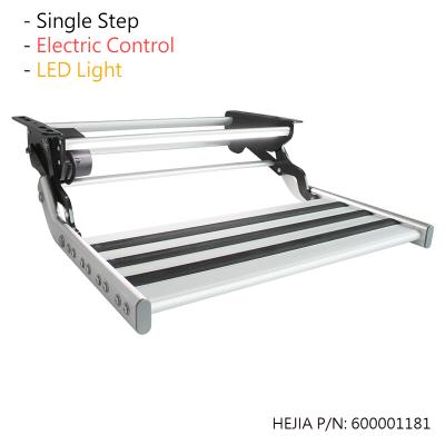 China Duarable HEYRV Electric Control High Strength Anti-Skid Stepper With LED Light Electric Folding Camper Trailer Caravan rv Steps for sale