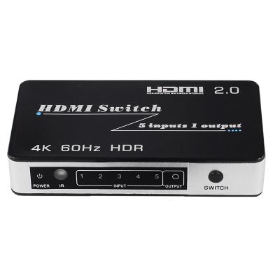 China 5x1 HDMI Switcher 4K With RF Remote Support HDMI 2.0 HDCP2.2 HY-V5012-TS-S0-H0 for sale