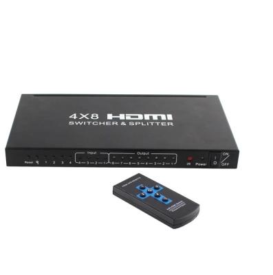 China Support 4x8 hdmi matrix changer splitter with IR radio remote control, SUPPORT 4K for sale