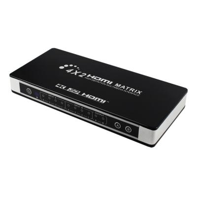 China Hdmi matrix hdmi matrix changer switcher 4 in 2 support 4K 30Hz CCE ARC with audio output for sale