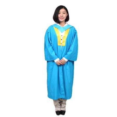 China OEM Fashion Yellow Blue Yellow Unisex 100% Polyester Graduation School Uniforms for sale