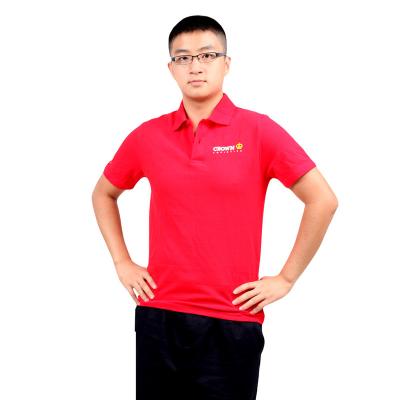 China OEM Service Fashion 100% Cotton Short Sleeve Screen Printing Deep Rose Button Sports Man Polo Shirts For Man for sale