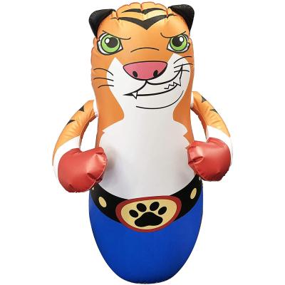 China Custom 1.2m PVC Inflatable Sandbag Fitness Toy Tiger Tumbler Kids Indoor Or Outdoor Large Inflatable Boxing Toy Animals for sale