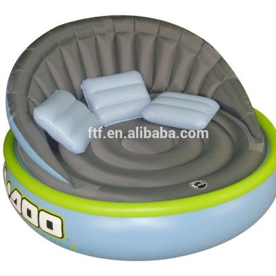 China Bedroom Inflatable PVC Air Round Sofa Mattress Bed For Adults for sale