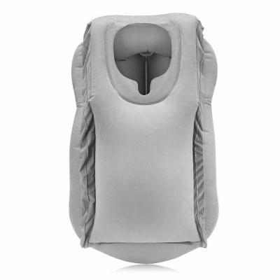 China Portable Inflatable Body Support Pillow For Long Travels Inflatable Neck Rest Head And Hugs Pillow for sale