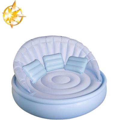 China Modern custom inflatable sofa recliner 2 or 3 large capacity inflatable circular sofa bed for sale