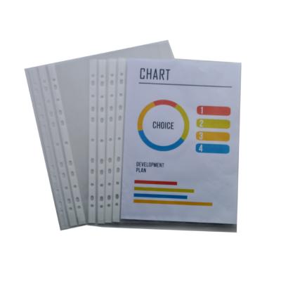 China Hot Selling Office School Stationery Transparent 11 Hole A4 Organize Document File Folder Sheet Protector for sale