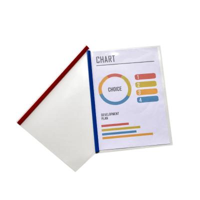 China Office School Stationery 2021 Custom Print A4 Folder Durable Environmental Clear Plastic Report Binding Cover With Color Spine Bar for sale