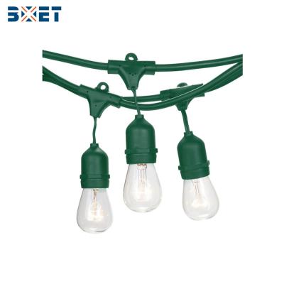 China Waterproof Outdoor Led E26/E27 LED Bulb BOXU E26 E27 48FT S14 A60 15M Holiday Light Festoon String Light for sale