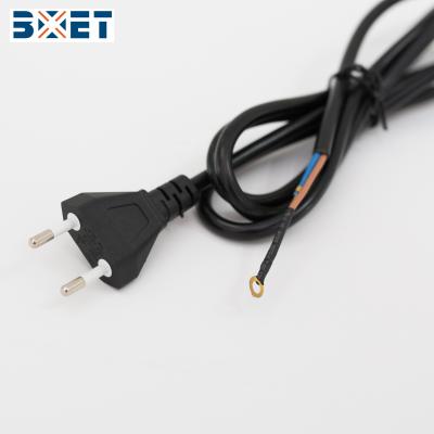 China Home Appliance Brazil INMETRO Standard 2 Pin Plug Ac Polarized Polarity 2pin Cable C7 IEC Connector 2 Terminal 90 Degree Power Cord Plug for sale