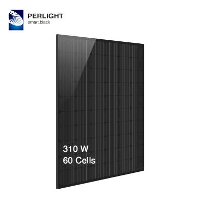 China Commercial mono 60cells 310w all black solar panel 5BB A class quality from perlight factory directly for sale