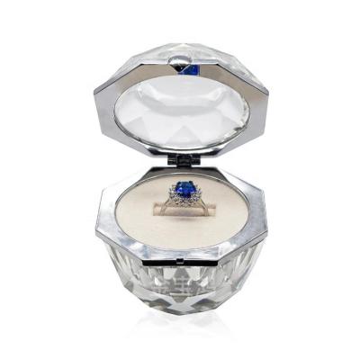 China For Clear Acrylic Ring Box Ring Box Wedding Ring Storage Clear Top Earring Studs Necklace Set Pendant Jewelry Gift Box for sale