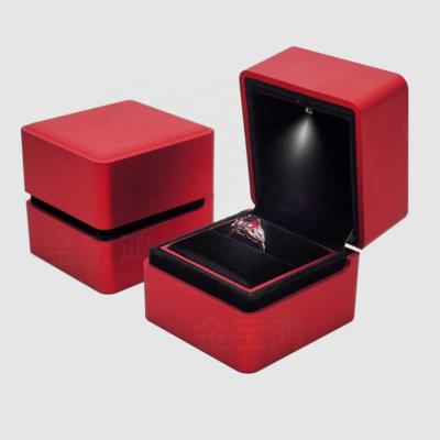 China Affordable Ring Box Wedding Engagement Jewerly Storage Jewelry Box Luxury Jewelery Box With Led Lights for sale