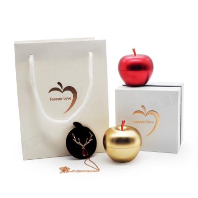 China Jewerly Storage Ring Gift Packaging Box Gift Necklace Jewelry Packaging Apple Ring Box With Christmas Custom Box for sale