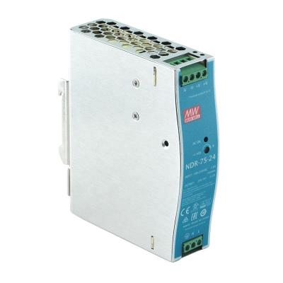 China Load Burn Test Means Well NDR-75-24 75W 24V Output 12V 48V Transformer Din Rail DC Power Supply for sale