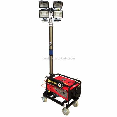 China Portable Gasoline 3KW ROAD 4.5m Generator LED Tower Light Mast Portable Light Tower for sale