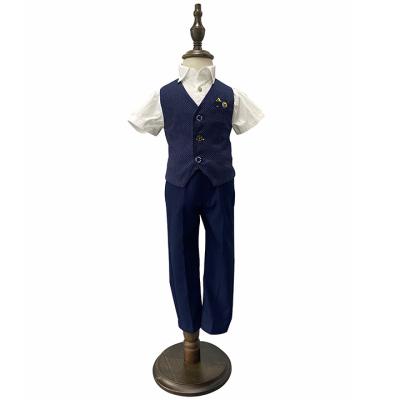 China Classic High Quality Popular Boy's Woven Waistcoat Boy's Navy Stitch Waistcoat Woven Blazer for sale