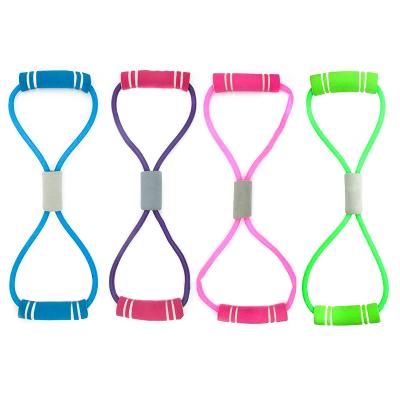 China Home Body Fitness Equipment Back Expansion Practice Emulsion Gather Figure Eight Training Shoulder Arm Neutral Open Bungee Rope for sale