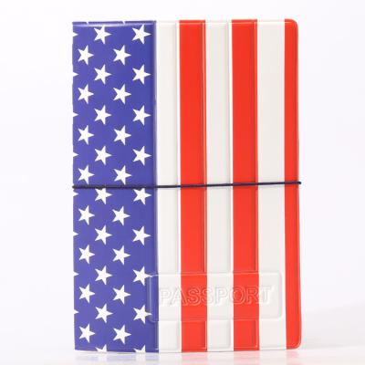 China Multifunctional Passport Cover Bag Document Striped Cover Bag American Flag 3D PVC Passport Cover Wallet for sale