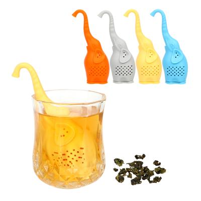 China Viable Hot Selling Elephant Silicone Tea Strainer Cute Tea Infuser Accessories Strain Teaware for sale