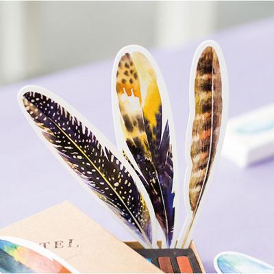 China Cute Cartoon Feather Shape Bookmark Kawaii Cartoon Markers School Supplies for sale