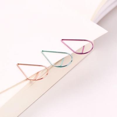 China art & Brief Collectible Style Waterdrop Shaped Metal Paper Clip Bookmark Stationery School Office Supply for sale