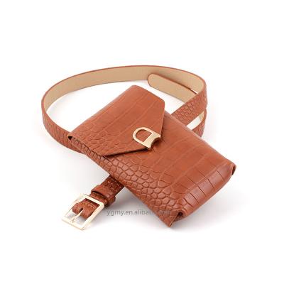 China Hot Selling Amazon Alloy Crocodile Grain Coin Bag Fashion Decoration Detachable Belt Buckle Waist Pack Women's Waist Belt Buckle Hot Detachable Belt for sale