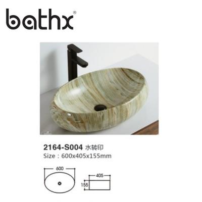 China Art Wash Basin Above Counter Bathroom Ceramic Basin Modern Lavabo Counter Top for Hotel for sale