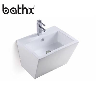 China Hotel/Home Bathroom China Foshan Ceramic Wall Hung Sanitary Ware Porcelain Bathroom Shampoo Sink Factory Directly for sale