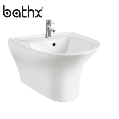 China Chaozhou Manufacturer Ceramic Stocked Bathroom For Bathroom Face Sink One Piece Lavabo for sale